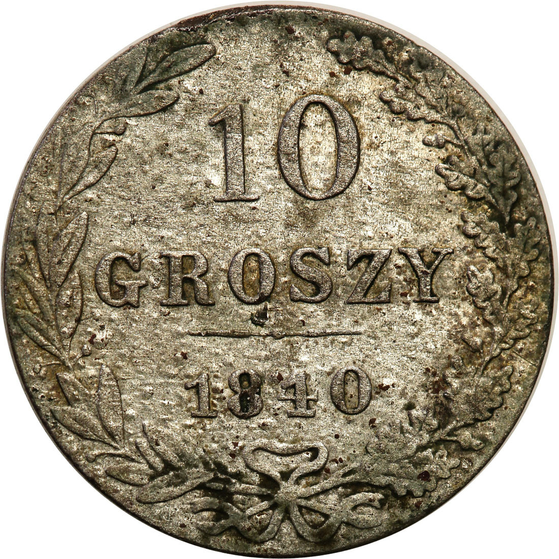 Polska XIX w./Rosja. 10 groszy 1840 MW, Warszawa - Przebitka 1810